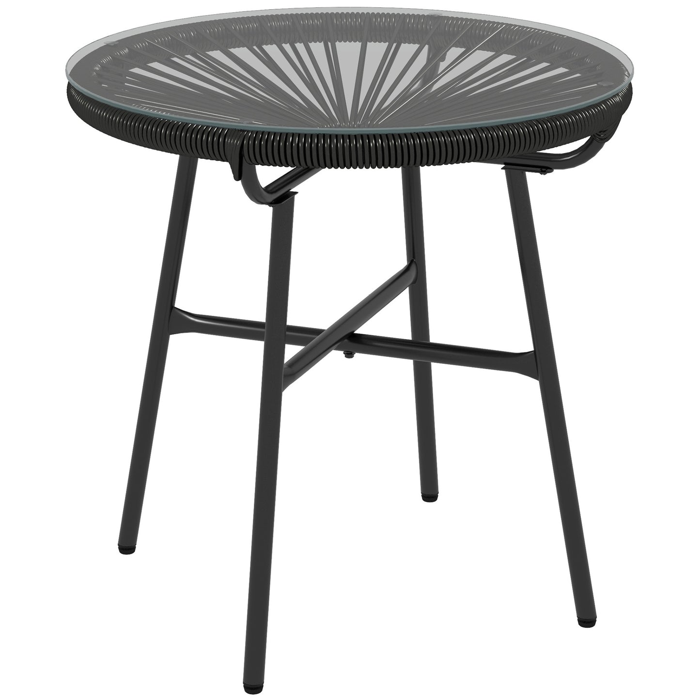 Rattan Side Table, Round Outdoor Coffee Table
