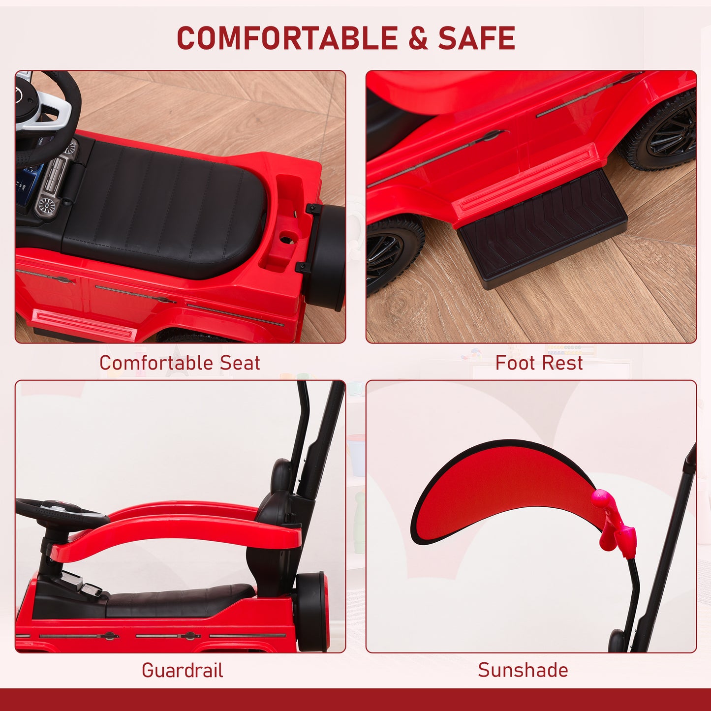 3 in 1 Kids Children Ride on Push Car Toddler Sliding Car G350