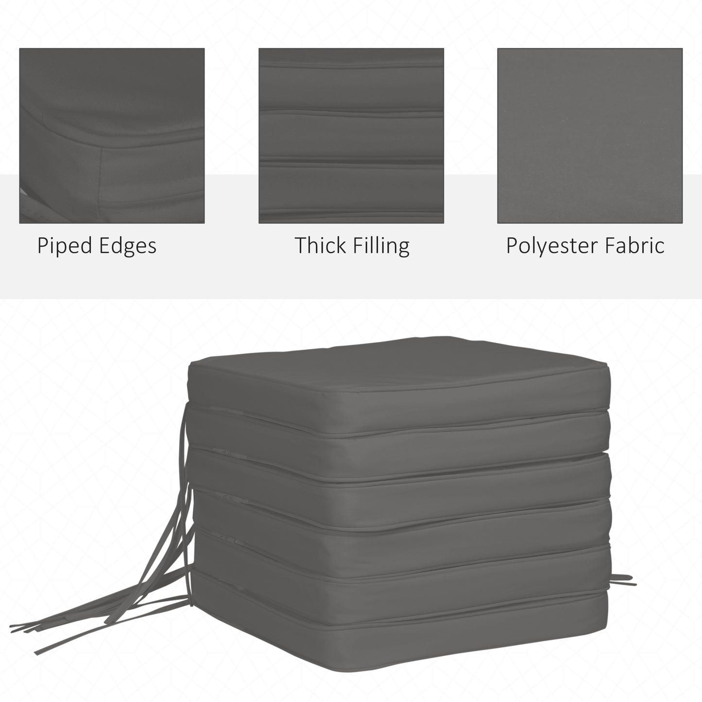 Set of 6 Pcs Chair Cushion, 42Lx42Wx5T cm