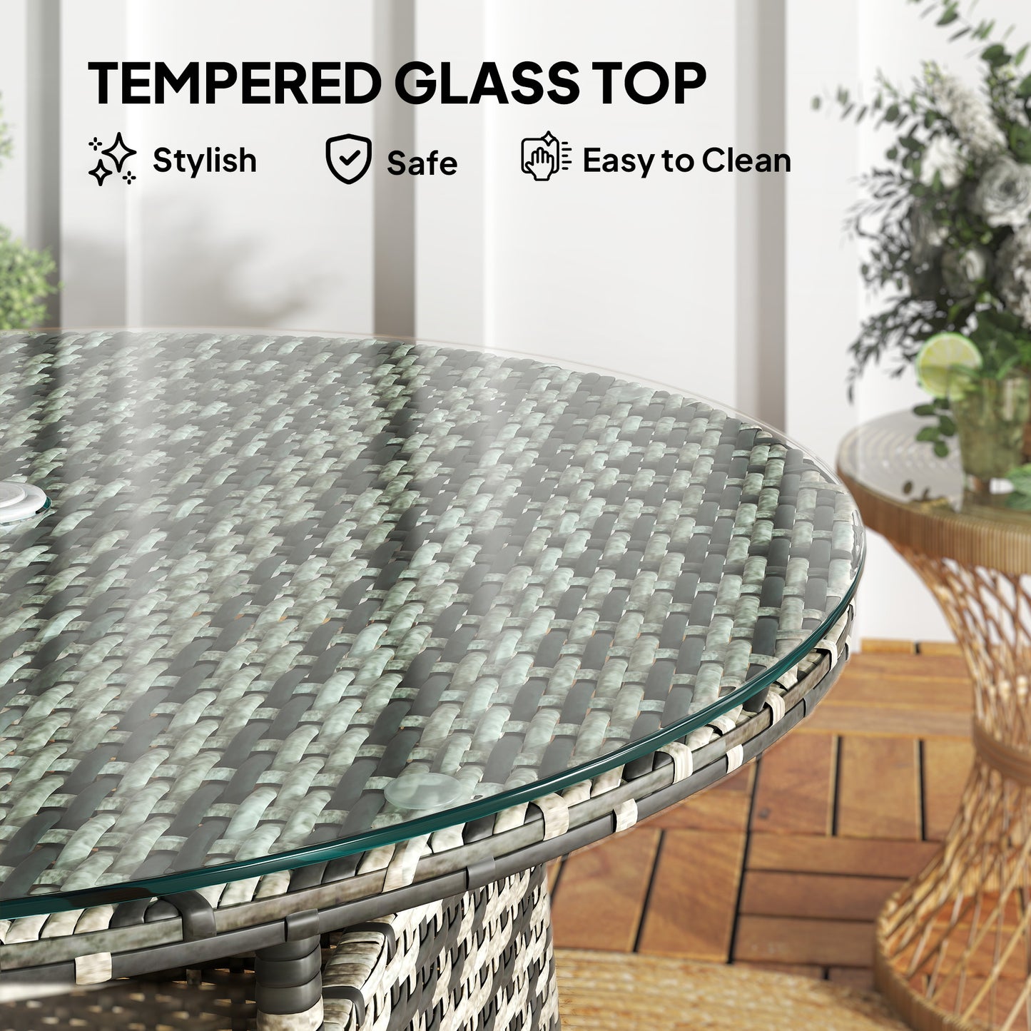 Wicker Garden Rattan Table