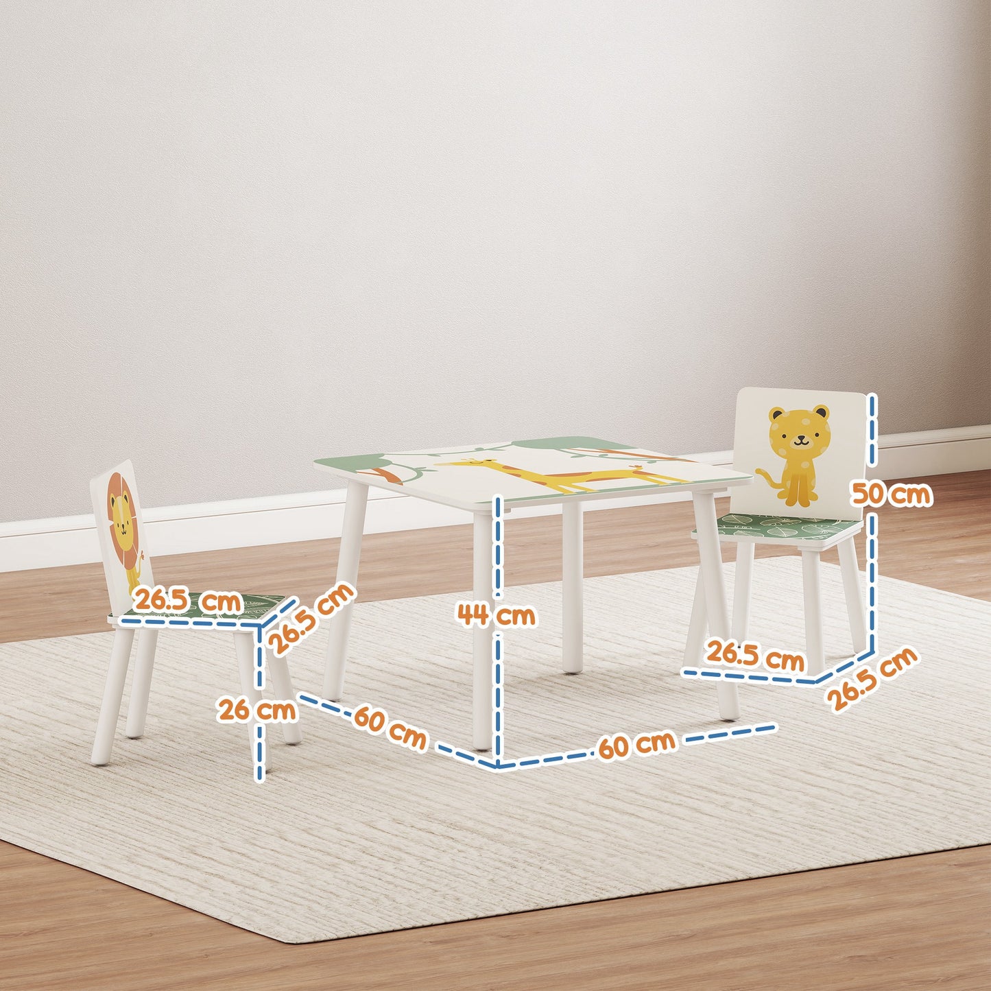 3-Piece Toddler Table and Chair Set
