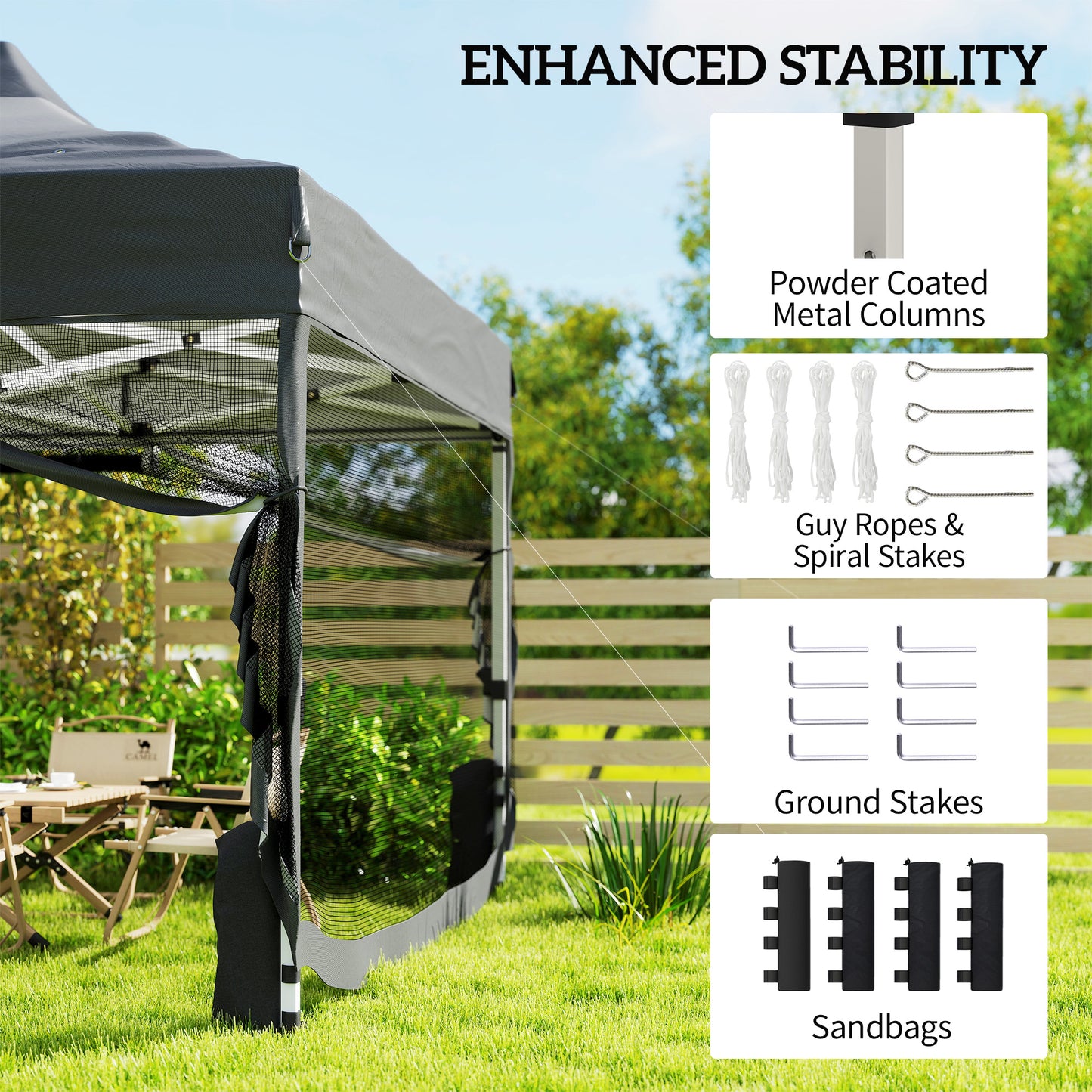 3 x 4.5 m Pop Up Gazebo with Mesh Nettings