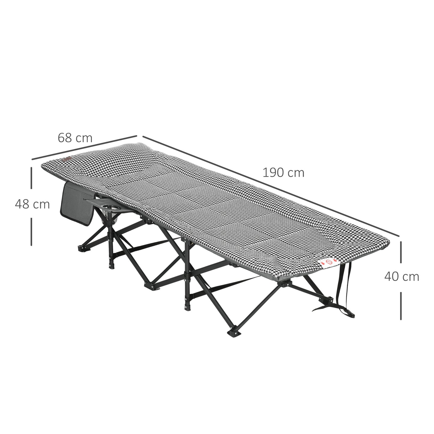 Foldable Camp Bed, Padded Patio Camping Bed with Carry Bag