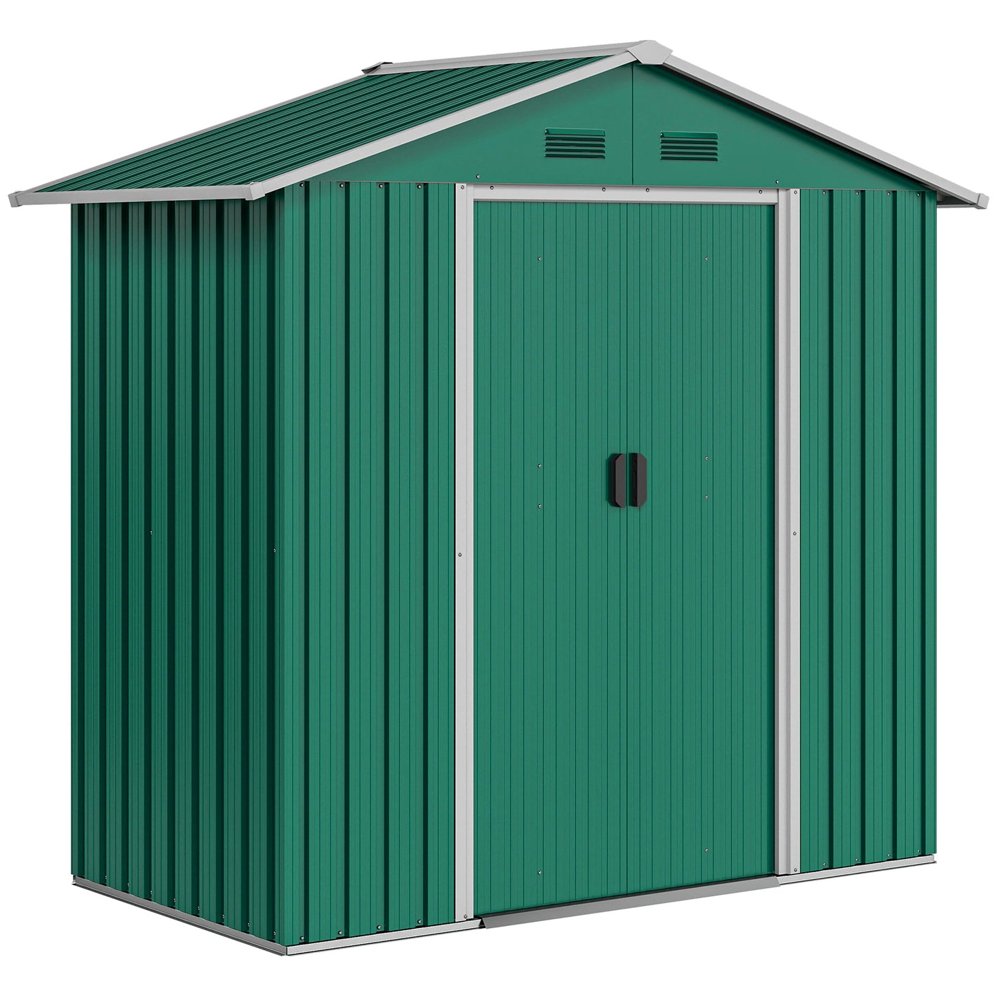 6.5ft x 3.5ft Metal Garden Storage Shed for Outdoor Tool Storage