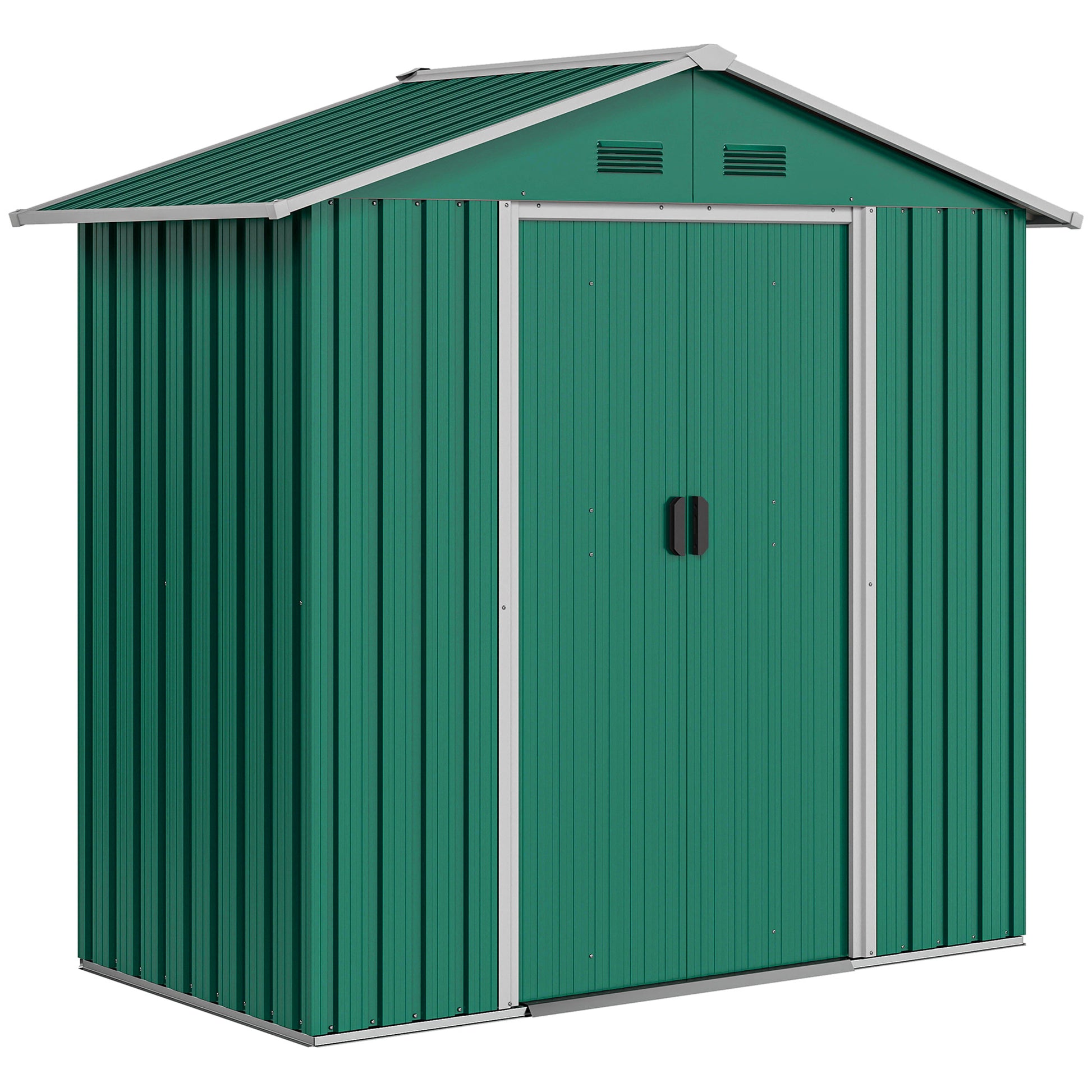6.5ft x 3.5ft Metal Garden Storage Shed for Outdoor Tool Storage
