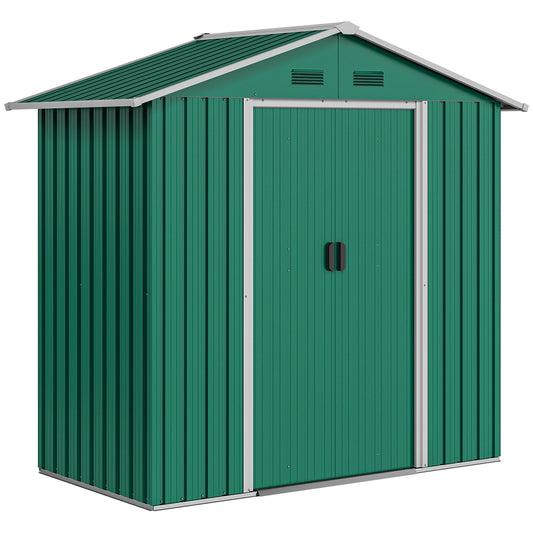 6.5ft x 3.5ft Metal Garden Storage Shed for Outdoor Tool Storage