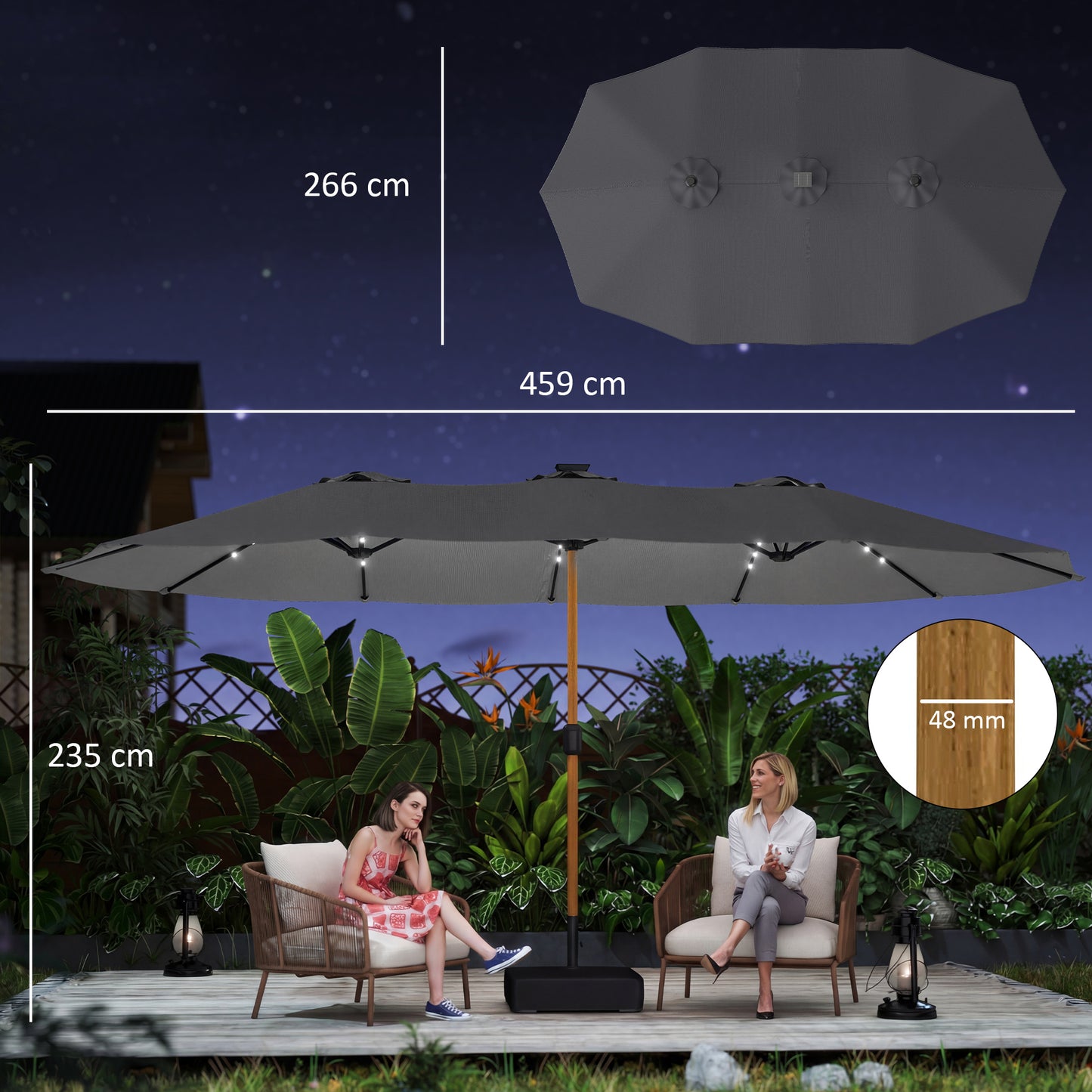 Double Sided Garden Parasol