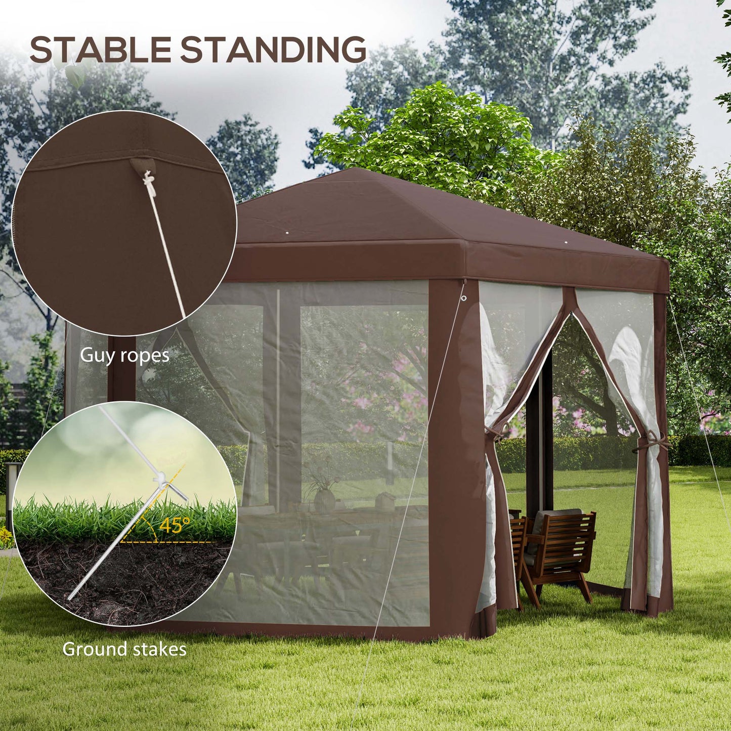Hexagonal Garden Gazebo Patio Party Outdoor Canopy Tent Sun Shelter