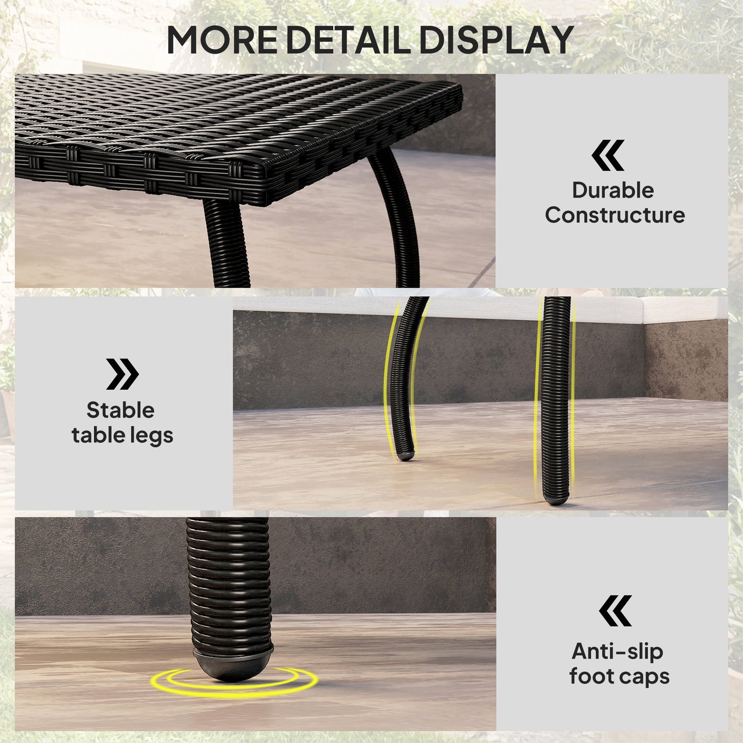 PE Wicker Rattan Garden Coffee Table (1)