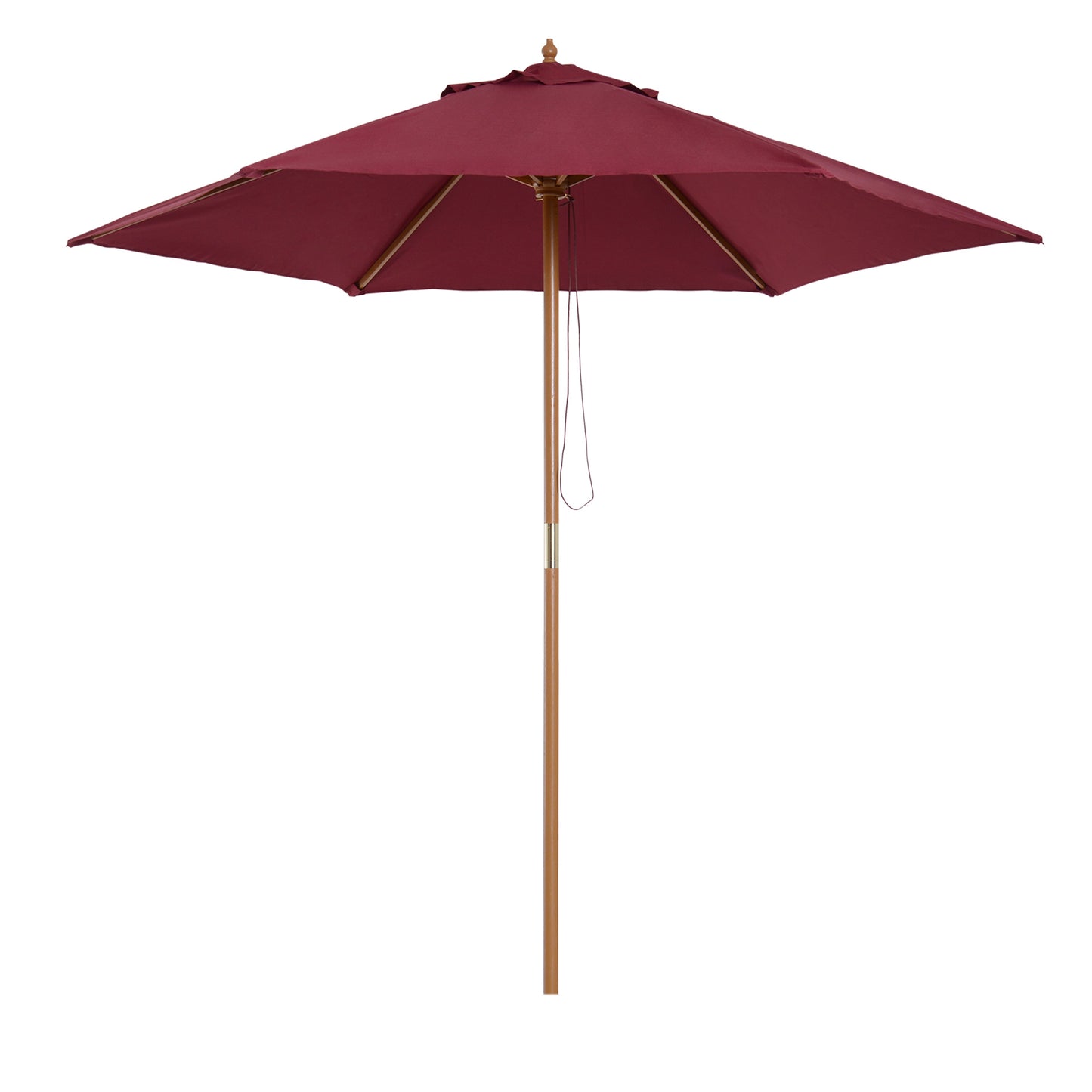 2.5m Wood Garden Parasol Sun Shade Patio Outdoor Wooden Umbrella (1)