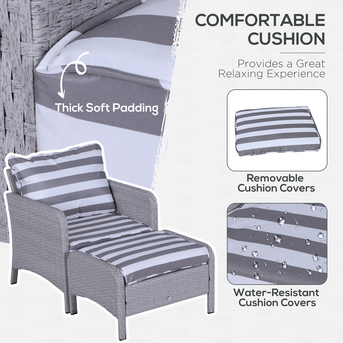 5 Pieces PE Rattan Garden Furniture Set