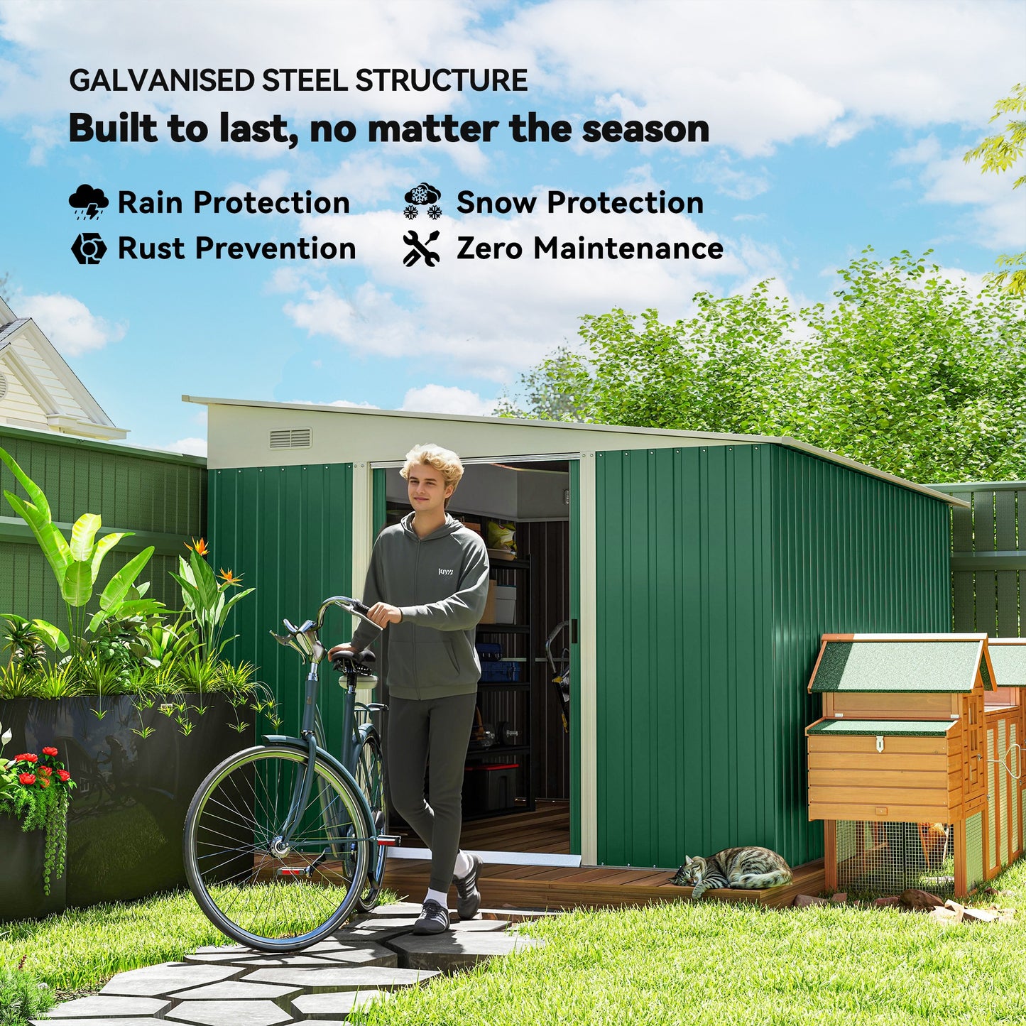 Garden Metal Storage Shed Outdoor Metal Tool House
