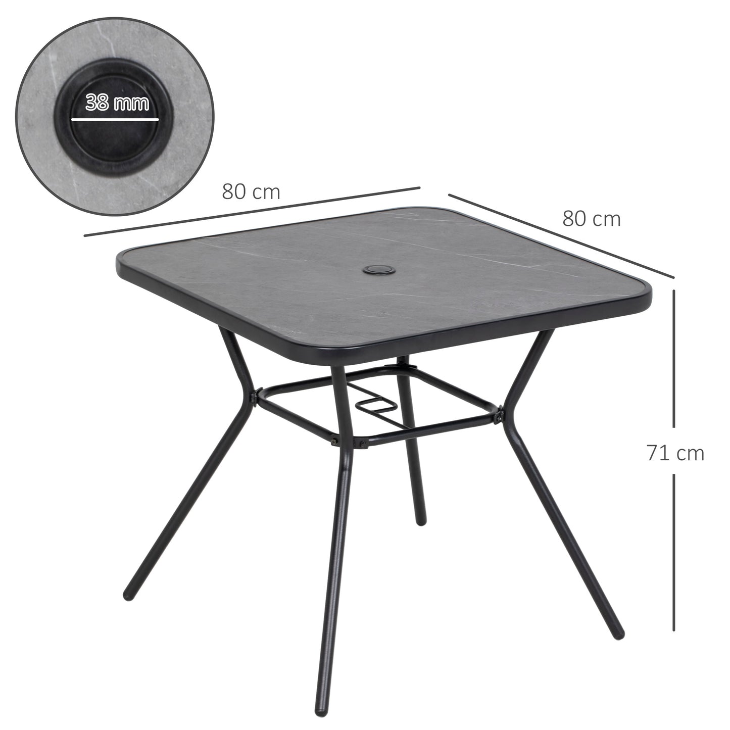 Square Outdoor Table, Patio Bistro Coffee Table