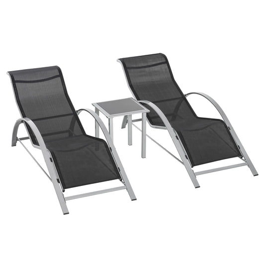 Three-Piece Curved Sun Lounger Set