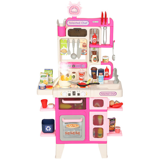 Pretend Play Kitchen Set with Realistic Lights & Sounds
