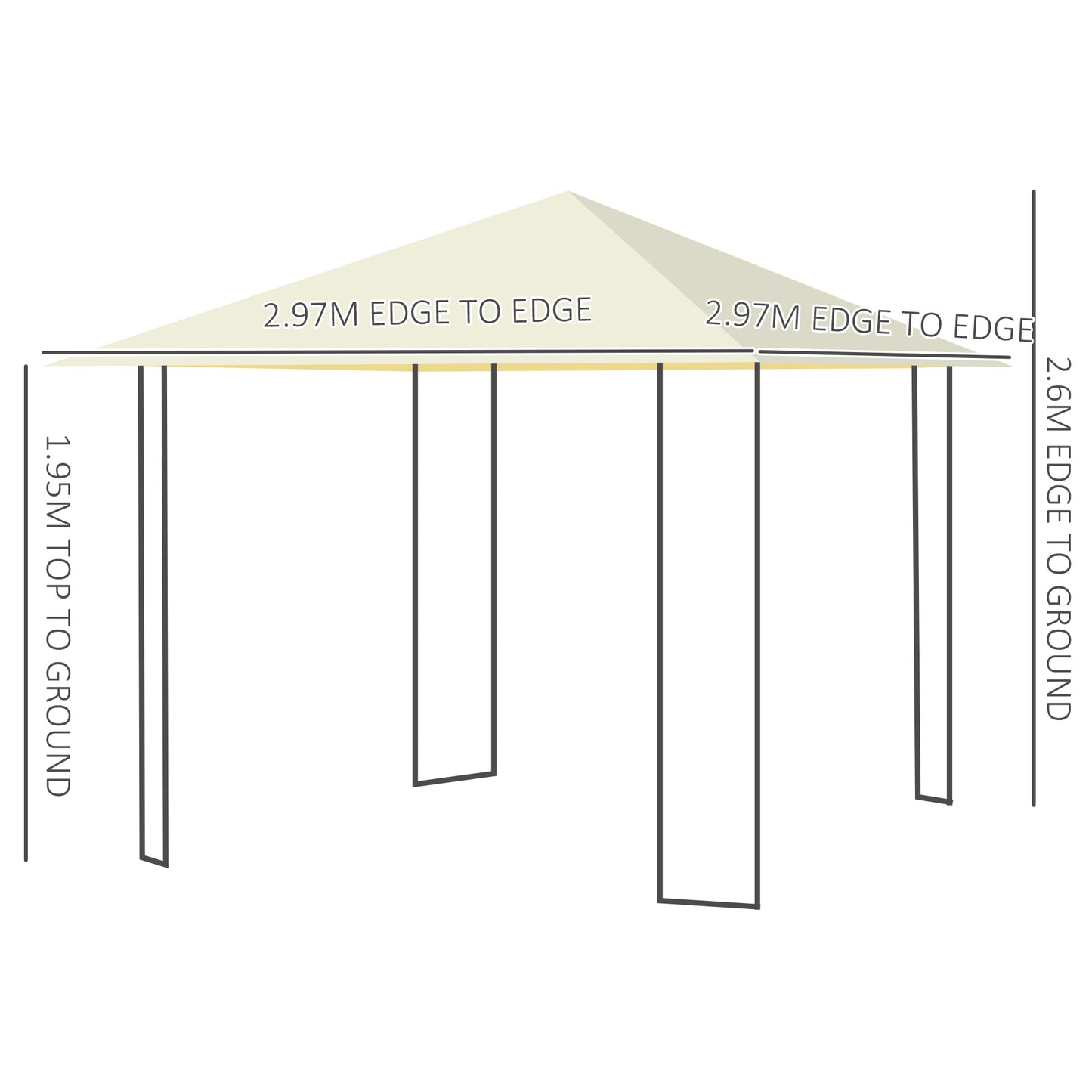 3 x 3 Meters Patio Garden Metal Gazebo Marquee Steel Frame