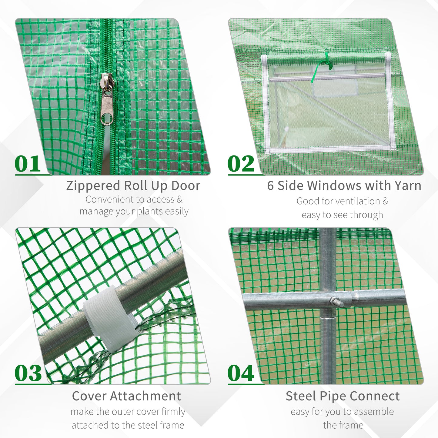 4.5m x 2m x 2m Walk-in Tunnel Greenhouse Garden Plant Growing House