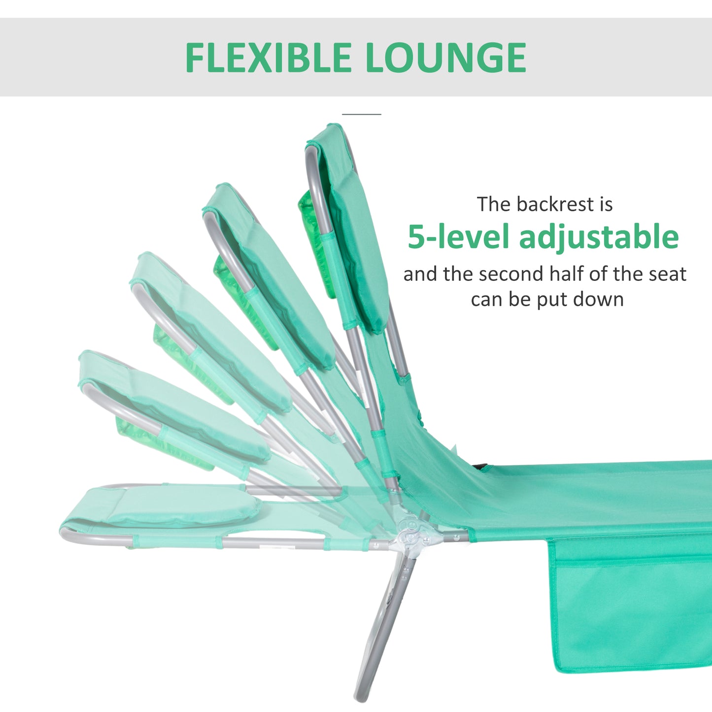 Foldable Sun Lounger with Reading Hole