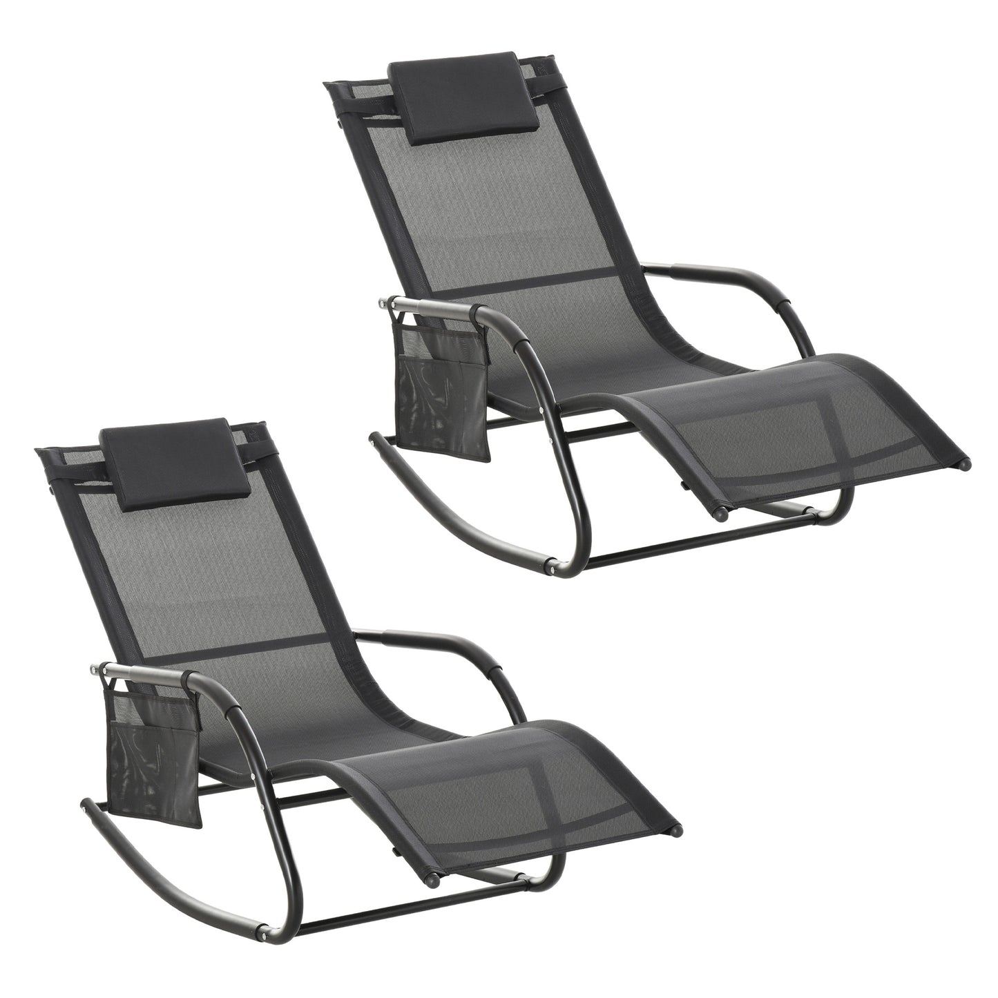 2PCs Outdoor Garden Rocking Chair