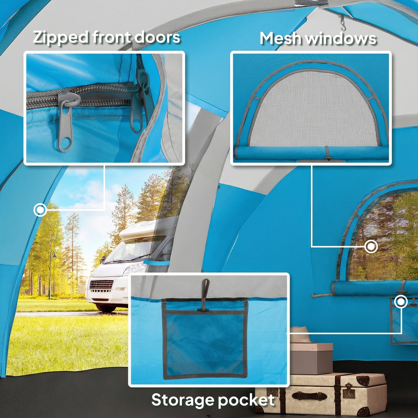 5-6 Man Camping Tent, Tunnel Tent