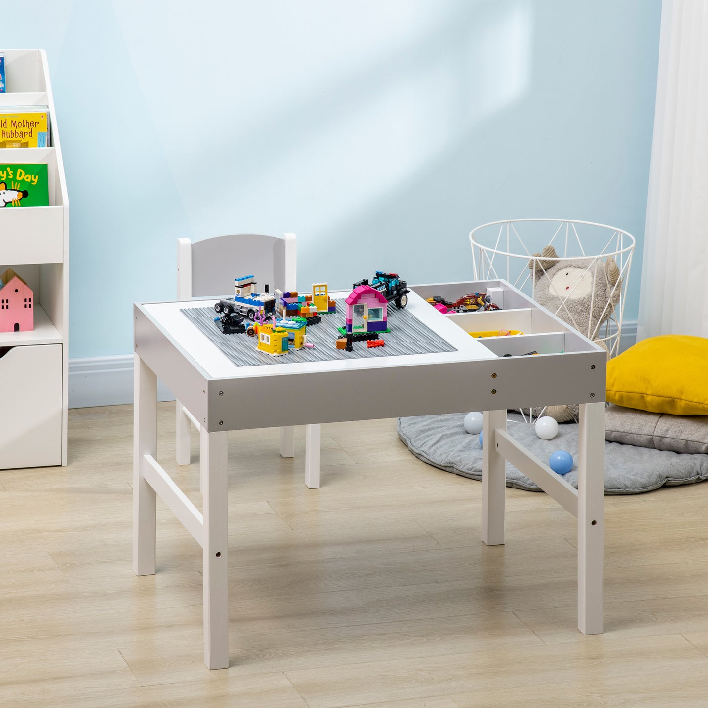 Kids Table and Chair Set, with Storage Space