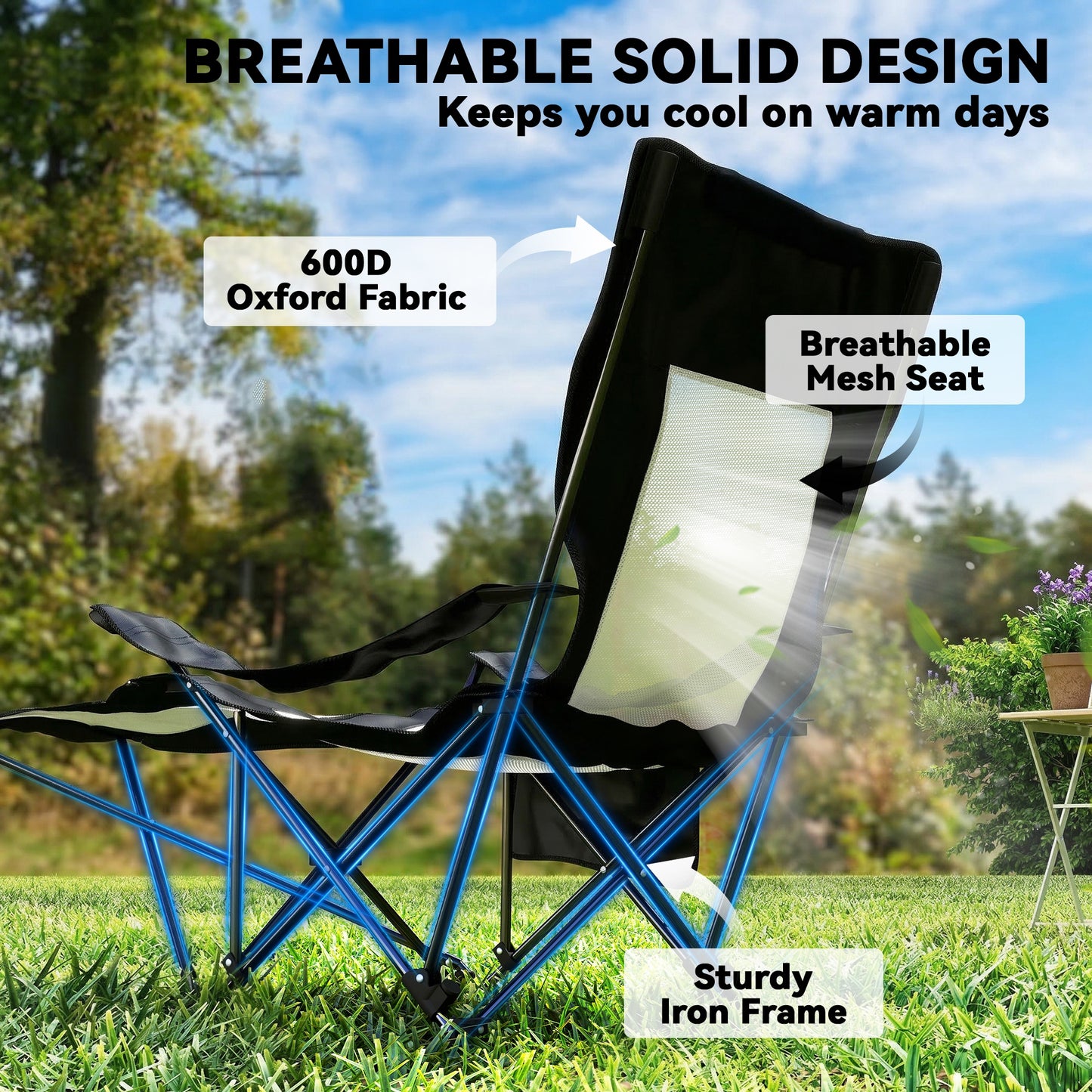 Camping Chair Reclining Portable Camp Chair