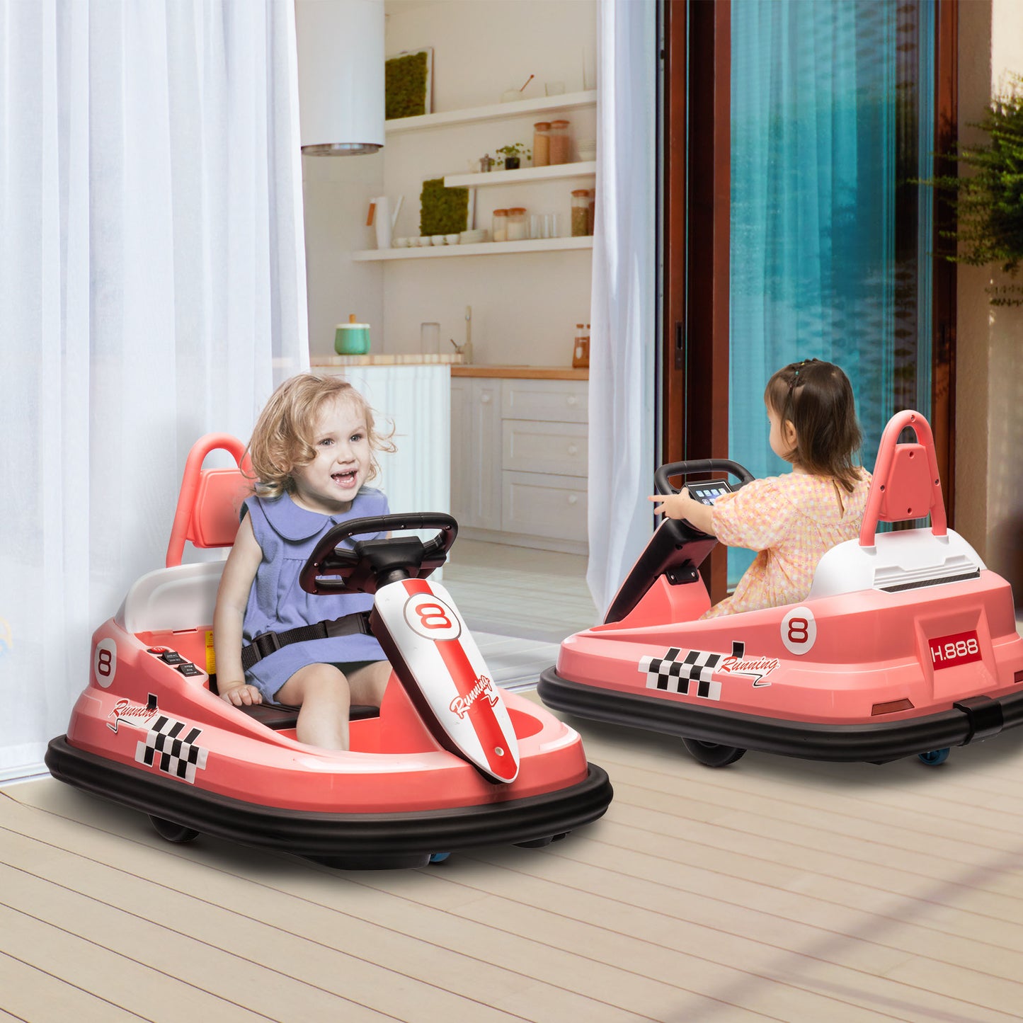 6V Electric Kids Bumper Car, 6V Spin Waltz Car, with Music, Horn