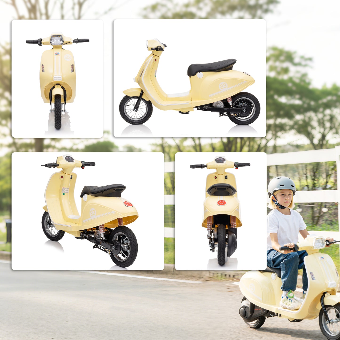 24V Kids Electric Motorbike, Ride on Motorcycle with Manual Throttle
