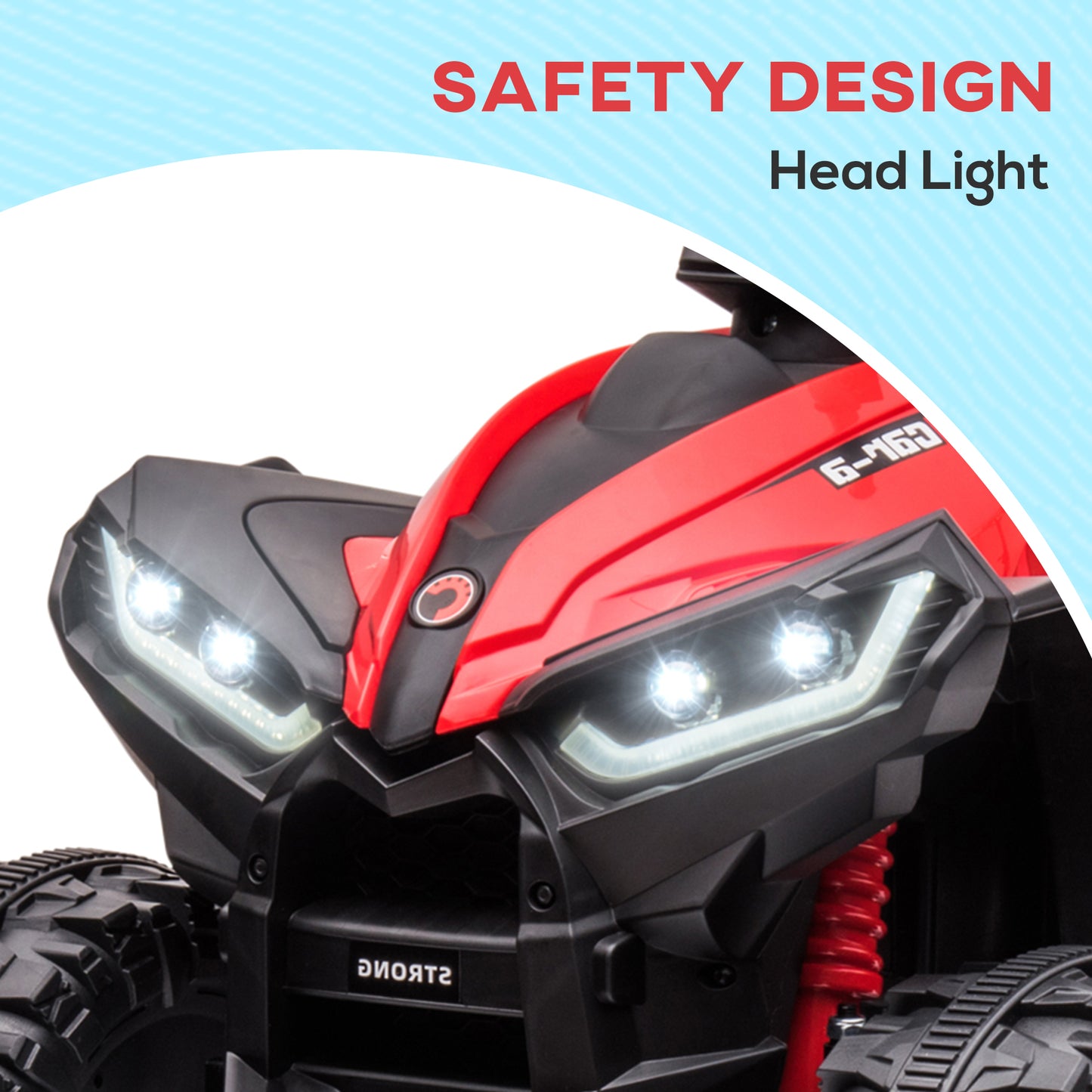 12V Ride-On Quad Bike w/ Music, Horn, for Ages 3-5 Years