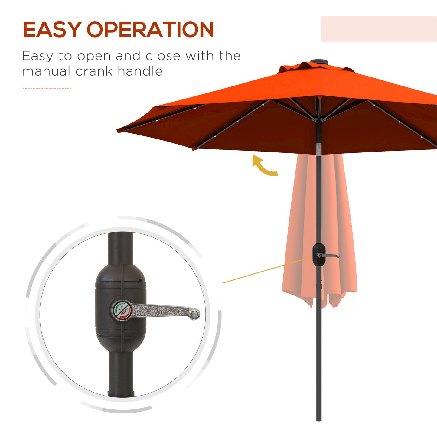 2.7m Outdoor Patio Garden Umbrella Parasol with Tilt Crank