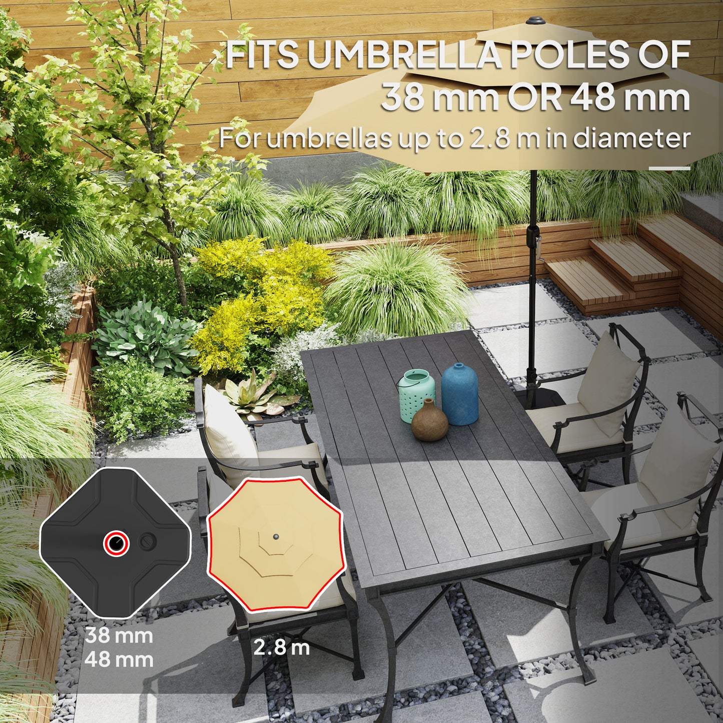 Square Garden Parasol Base