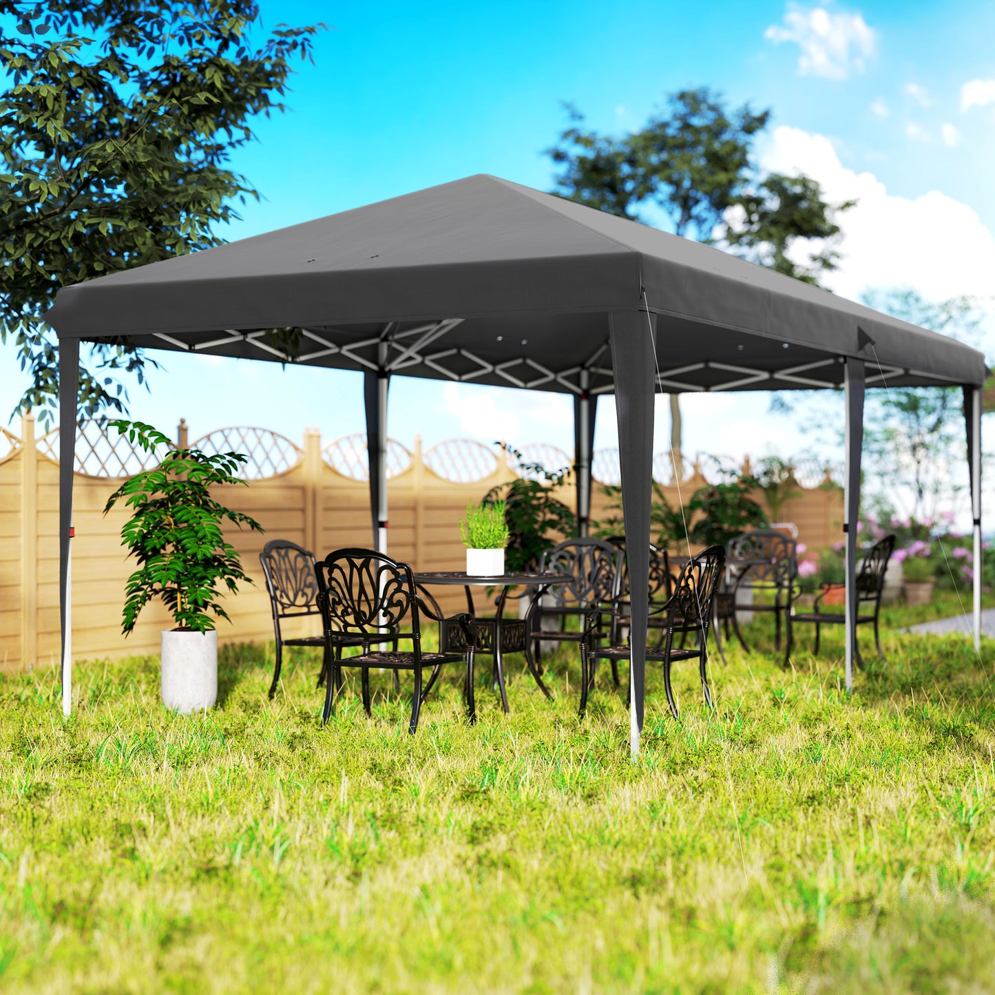 6 x 3 m Pop-Up Steel Frame Gazebo