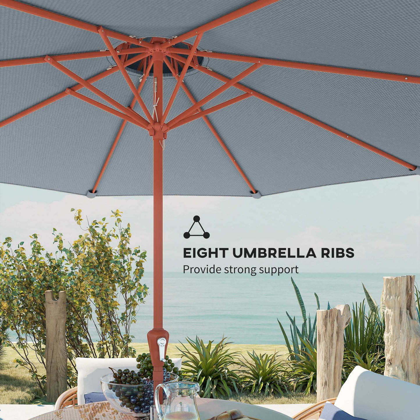2.7 m Garden Parasol with Double Top Outdoor Market Table Umbrella