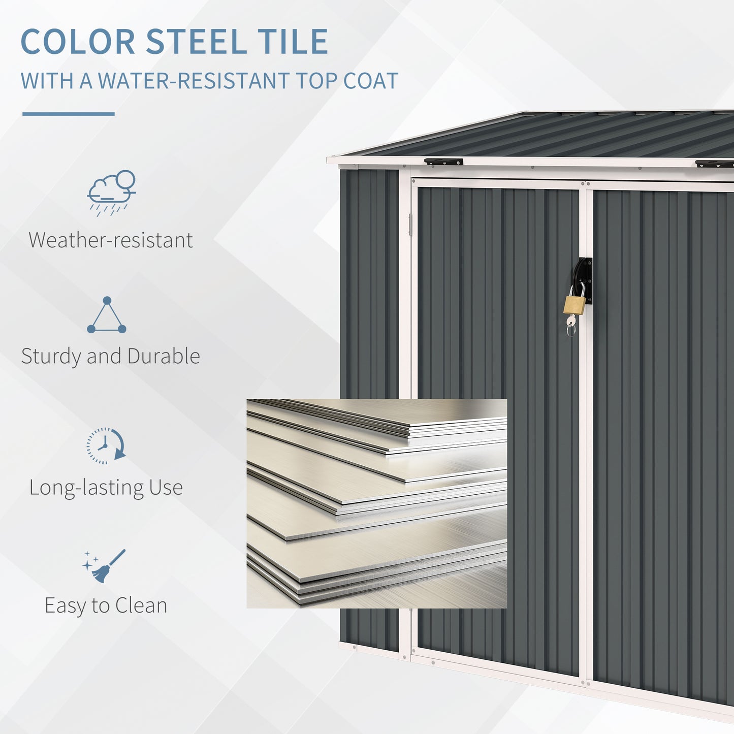 5ft x 3ft Garden 2-Bin Steel Storage Shed