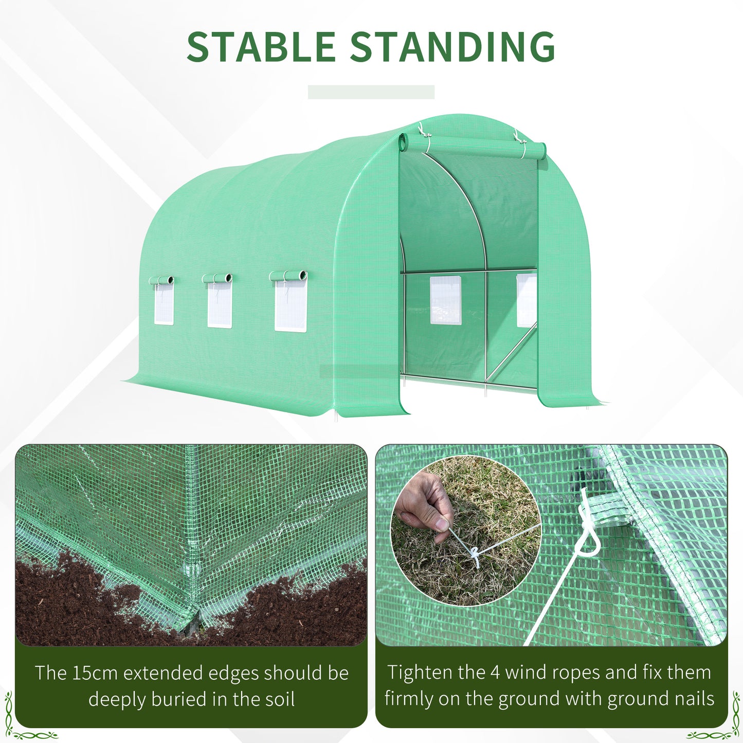 4.5m x 2m x 2m Walk-in Tunnel Greenhouse Garden Plant Growing House