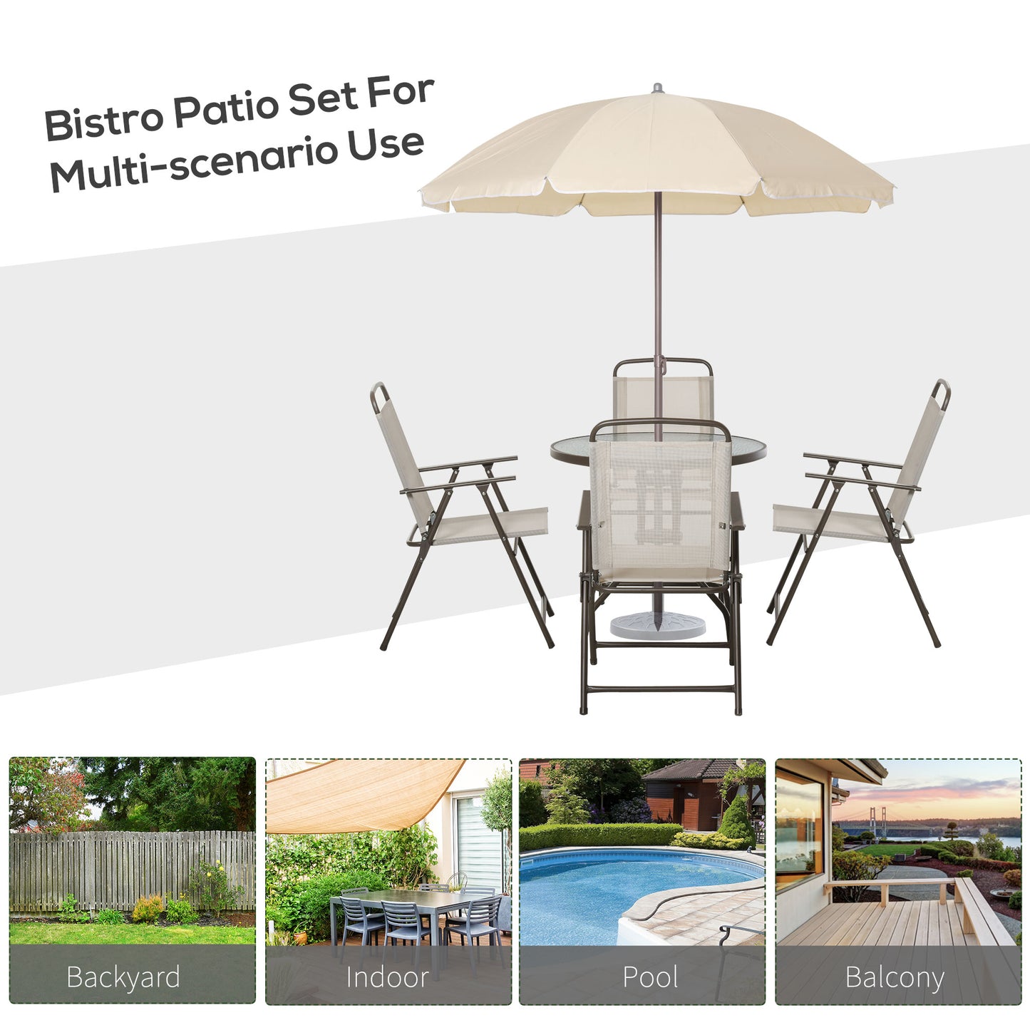 Garden Patio Texteline Folding Chairs Plus Table