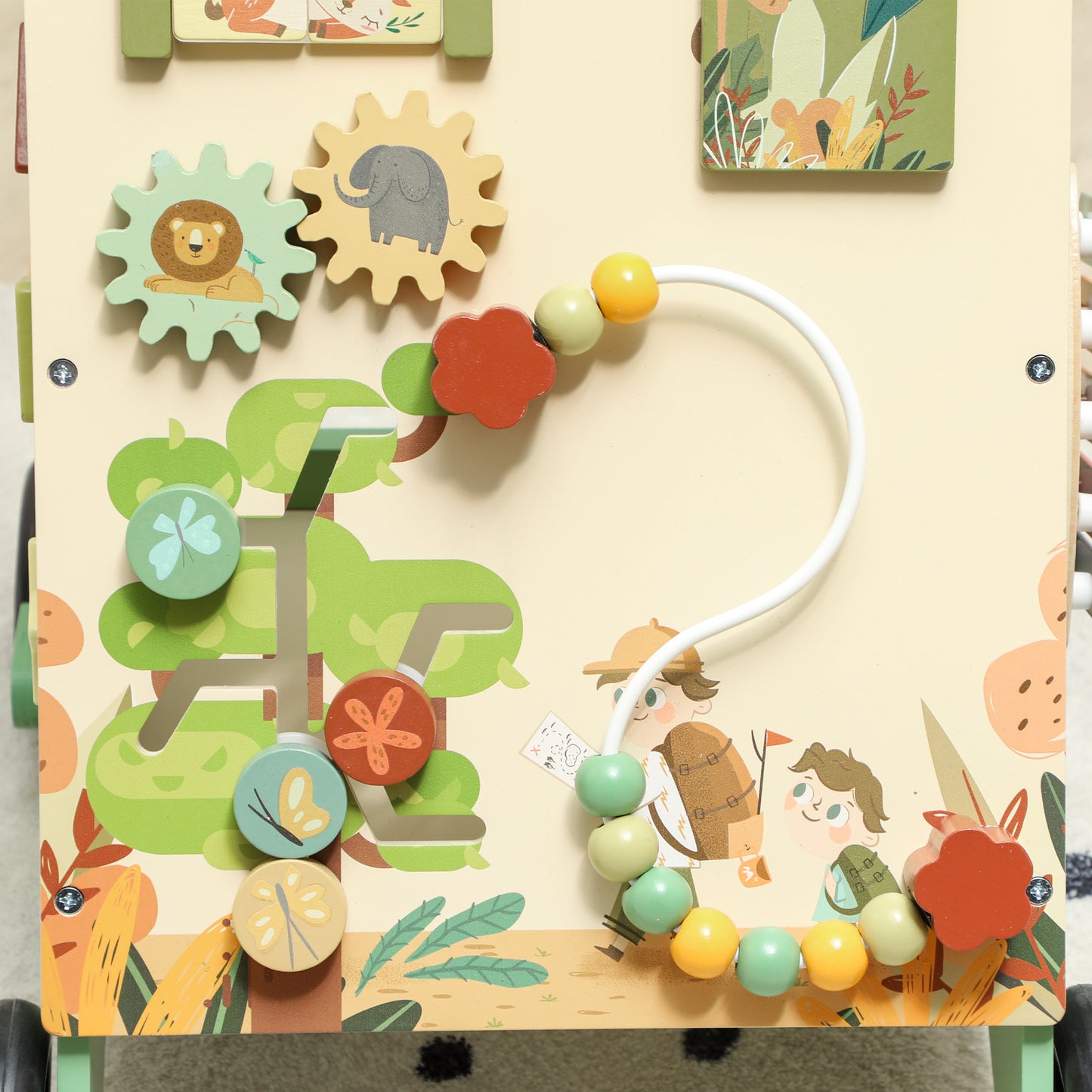 Wooden Baby Walker, Push Along Walker Toys with Speed Control