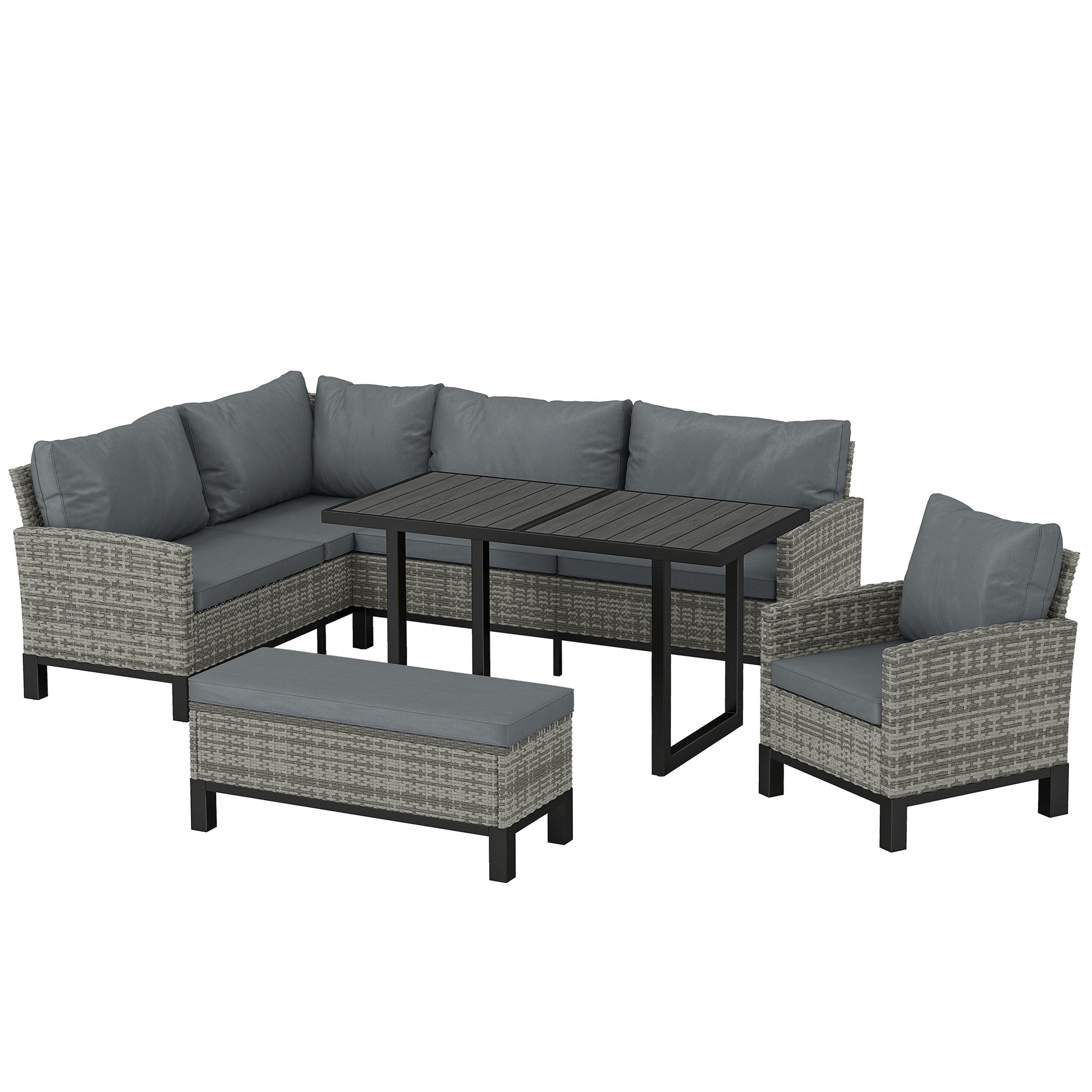 9 Seater Rattan Garden Furniture Corner Sofa Set