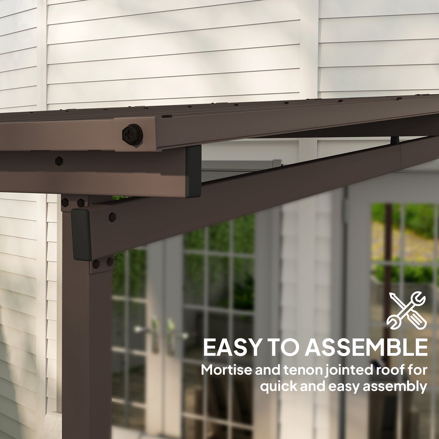 3 x 3(m) Garden Pergola with Waterproof Metal Roof