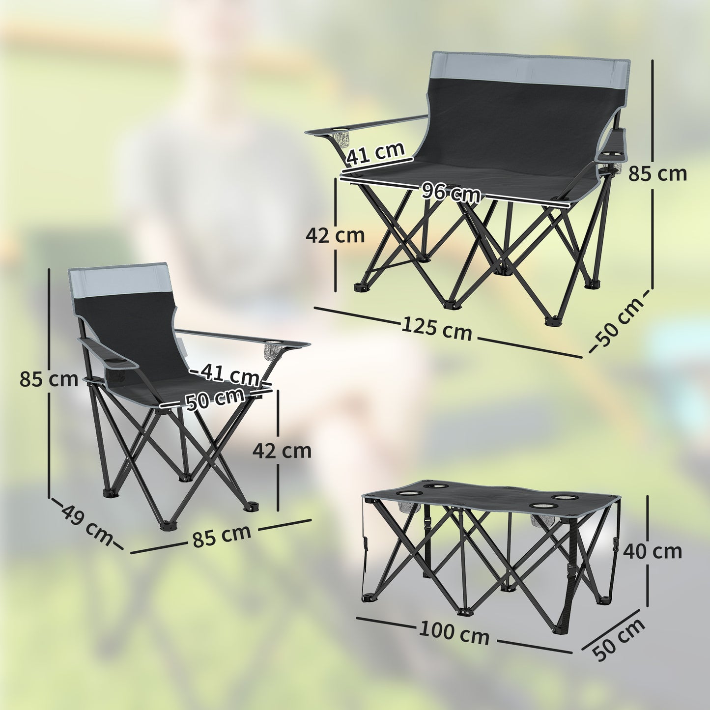 Four-Piece Portable Picnic Table Set