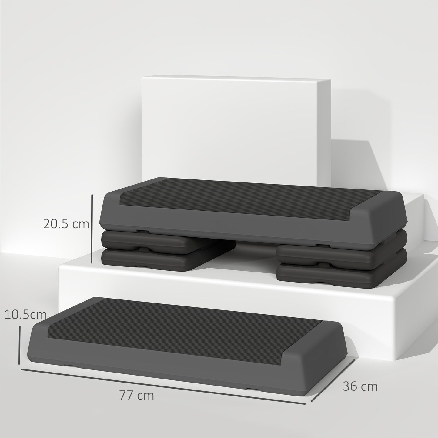 Adjustable Fitness Stepper, with Non-Slip Surface, for Home, Gym