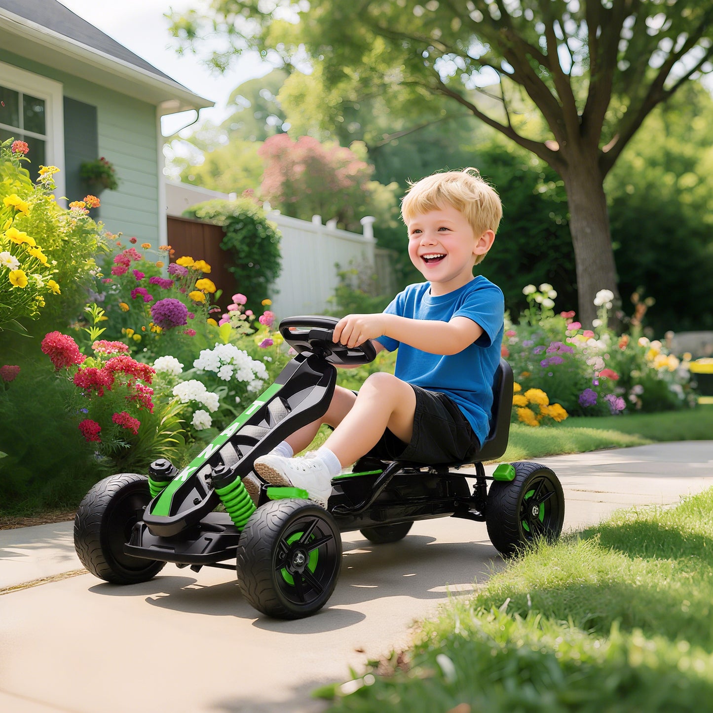 Pedal Go Kart for Kids Aged 3-6 Years, with Freewheel System, Brake