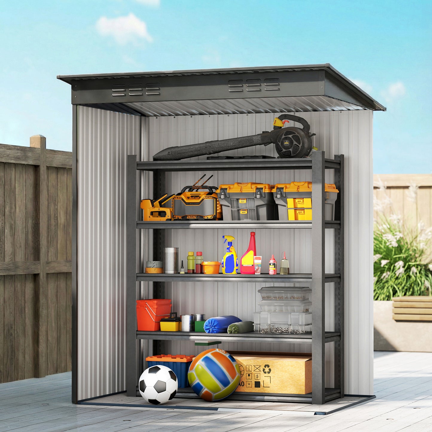 5 x 3.5ft Metal Garden Storage Shed with Effortless Assembly