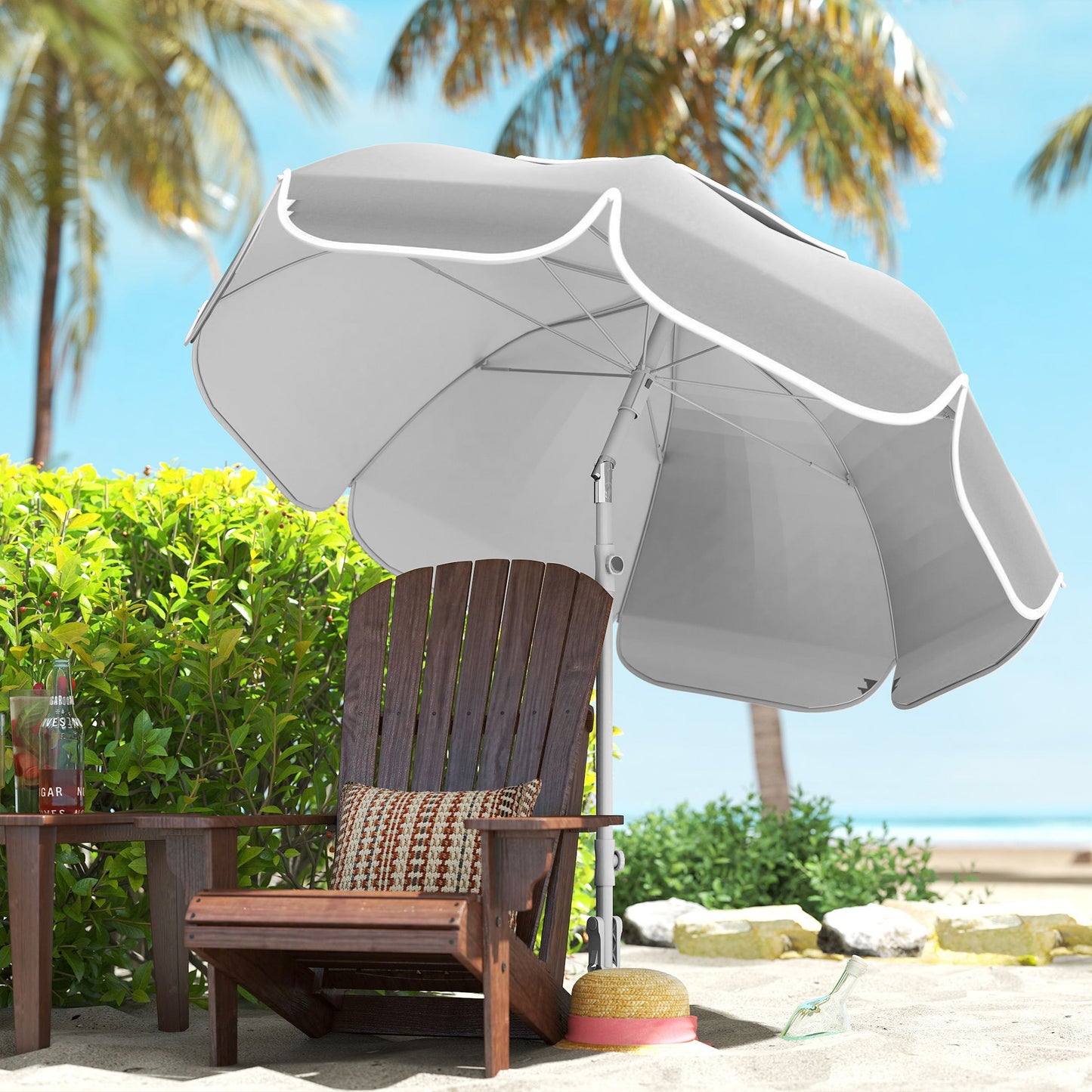 Beach Umbrella Portable with Sand Anchor, Carry Bag