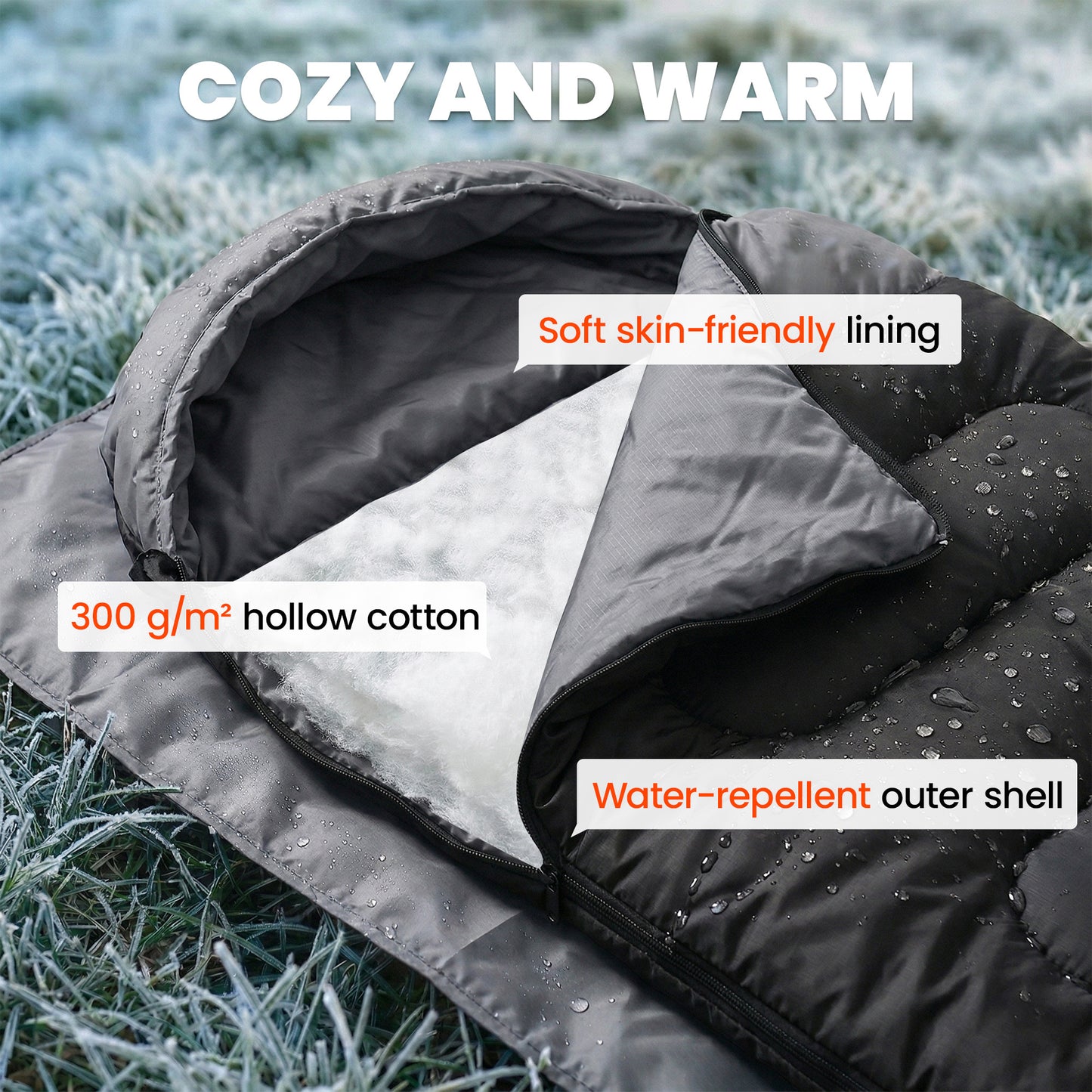 Sleeping Bag for Adults, Lightweight & Compact Sleeping Bag, 3 Seasons