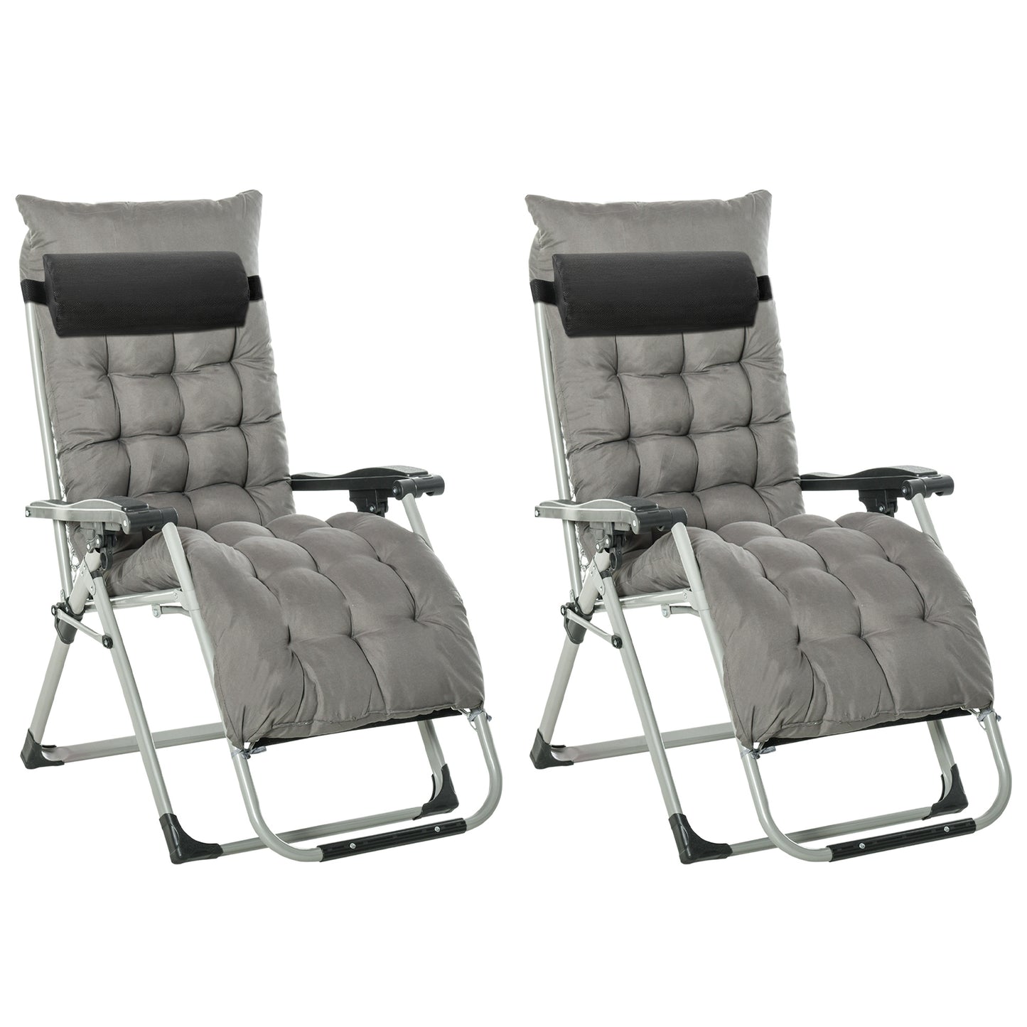 2pc Reclining Zero Gravity Sun Loungers