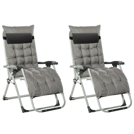 2pc Reclining Zero Gravity Sun Loungers