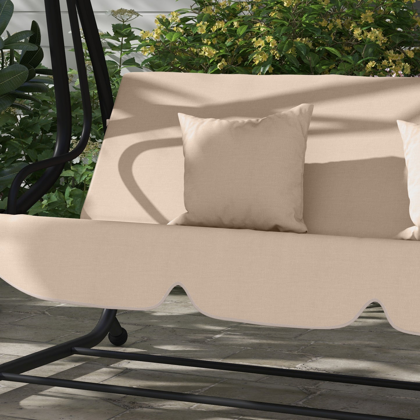 Three-Person garden Swing Chair, with Adjustable Canopy