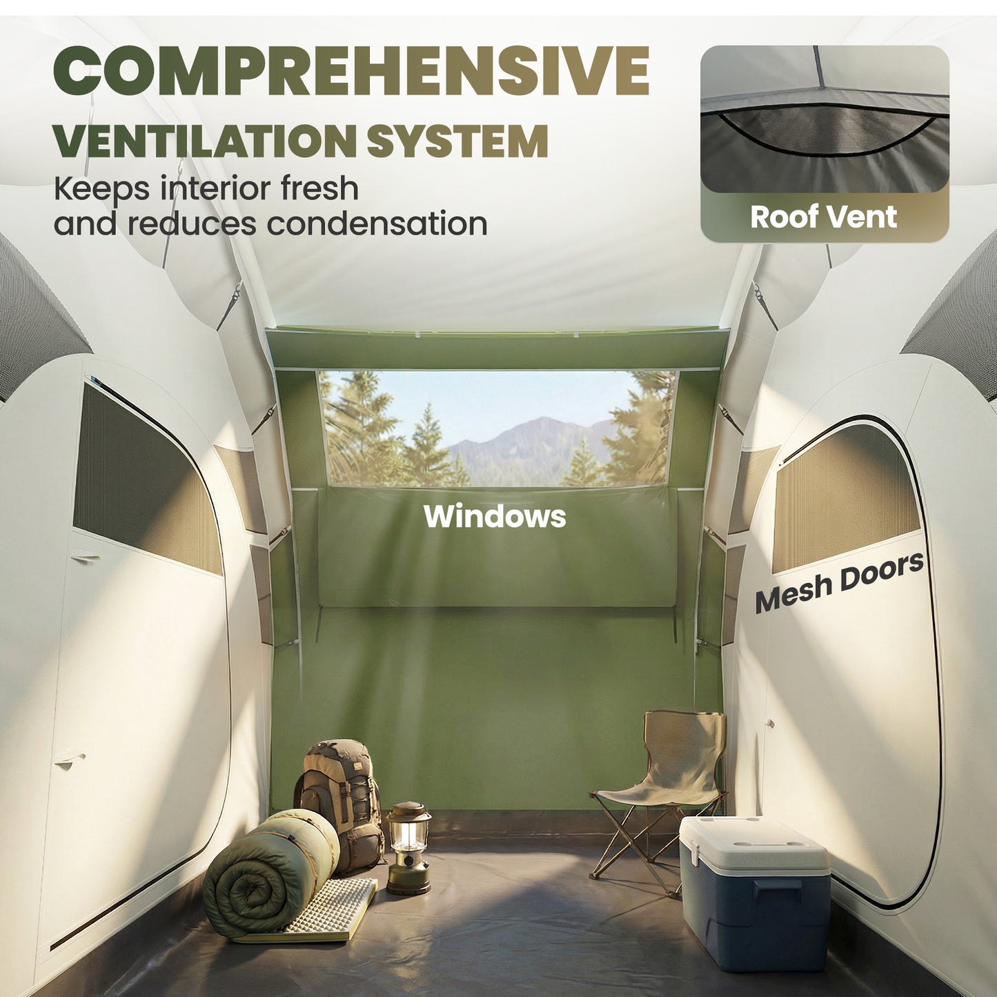 Inflatable Tent 2 Bedroom 3000mm Waterproof Windproof Air Tent