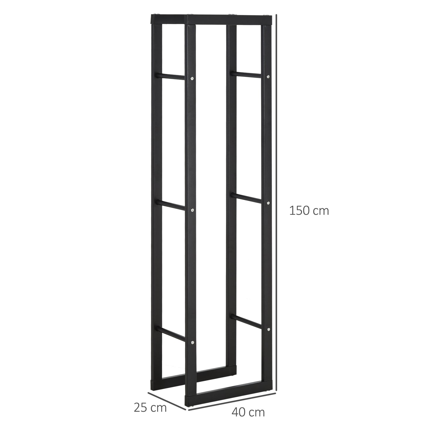 Metal Firewood Log Holder Tall Firewood Rack Indoor Outdoor (3)